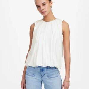 Madewell Sleeveless Crewneck Bubble Top in White